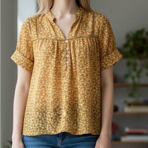 Mustard Patterned Blouse